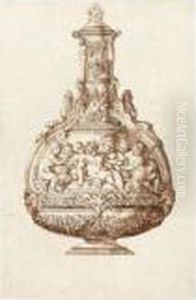 Design For A Flask With The Drunken Bacchus Supported Byputti by Jacopo Strada