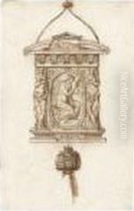 Design For A Mirror With An
Allegorical Figure Of Prudence, And Aseparate Study Of A Handle by Jacopo Strada