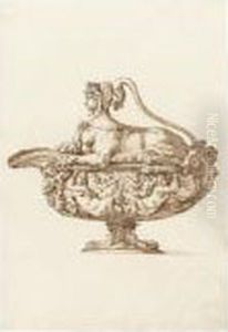 Design For A Covered Sauce Boat With Sphinx Design For A Covered Sauce Boat With Sphinx