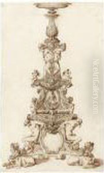Design For An Elaborate Candlestand - view 1