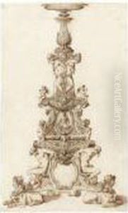 Design For An Elaborate Candlestand by Jacopo Strada