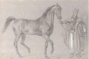 Study Of The Horse, Zahe Ghydran, With Handler