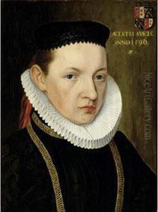 A Portrait Of A Young Gentleman,
Aged 25, Bust Length, Wearing A Black Coat With A White Collar And A
Black Hat; A Portrait Of A Gentleman, Bust Length, Wearing A Black Coat
And A Mill Stone Collar by Lorenz Strauch