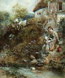 The Washing Day by Myles Birket Foster