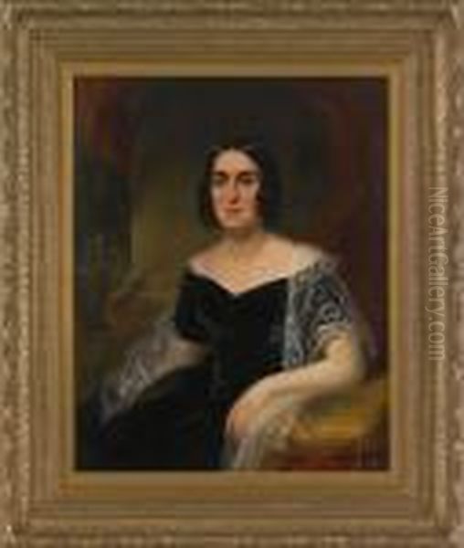 Portrait Of A Woman In A Black Dress - view 1