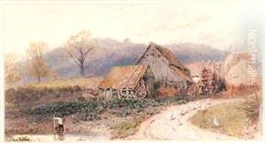 Landscape with a Farm by Myles Birket Foster
