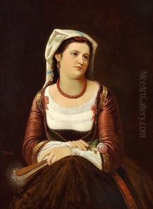 A Young Italian Girl Holding A Pink Rose
