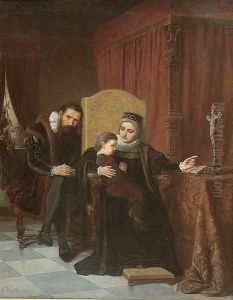 Katarzyna Jagiellonka Z Ksieciem Janem I Synem Zygmuntem by Franciszek Streitt