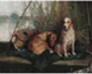 Left In Charge Signed And Dated 1901, Oil On Canvas 16 X 20in by Philip Eustace Stretton