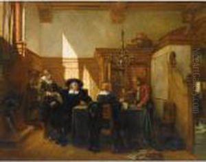 At The Notary by Johannes Anthonie Balthasar Stroebel