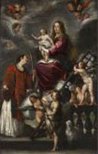 Madonna Col Bambino, San Giovannino, San Lorenzo E Angeli - view 1