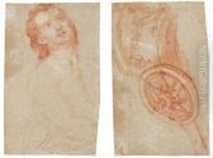Une Tete D'homme Levee Et Tournee Vers La Droite (recto); Une Roue De Char (verso) Une Tete D'homme Levee Et Tournee Vers La Droite (recto); Une Roue De Char (verso)