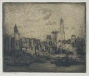 New York Skyscrapers (view Of New York From Brooklyn) by Hermann Struck