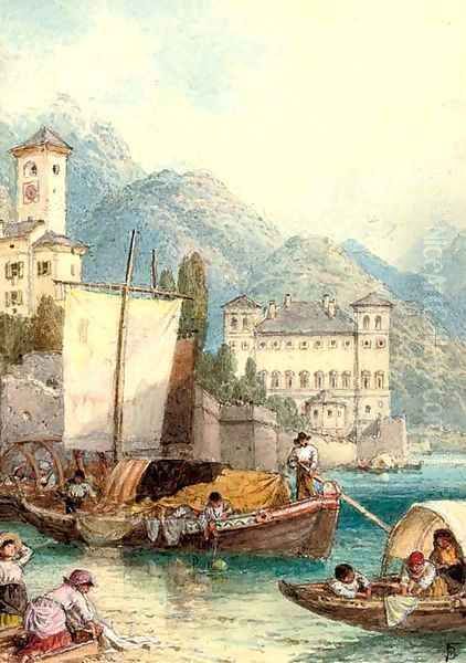 Children picking up a mooring on Lake Como - view 1