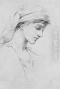 Study Of A Young Girl In Profile To The Right by John Melhuish Strudwick