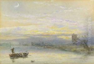 Evening on the Broads by Myles Birket Foster