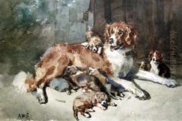 Hound And Puppies - view 1