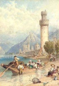 Oberweisel on the Rhine, Germany by Myles Birket Foster
