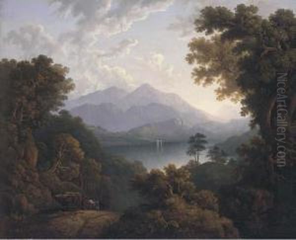 A Log Cart In A Lake Landscape - view 1