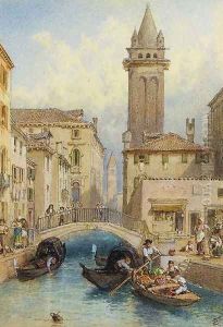 View from Ponte dei Pugni, Venice by Myles Birket Foster