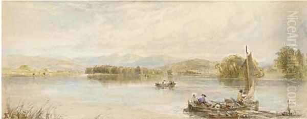Boating on a lake - view 1