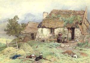 Crofter's cottage, Ardessie, Scotland by Myles Birket Foster