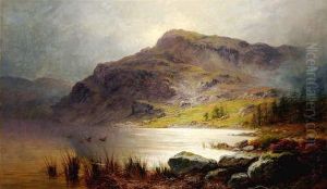 Duck Flying Over A Highland Loch