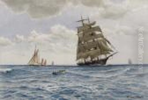 A Clipper And Other Sailing Vessels - view 1