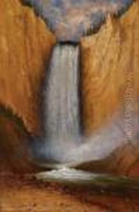 Yellowstone Falls From The Bottom Of The Canyon by James Everett Stuart