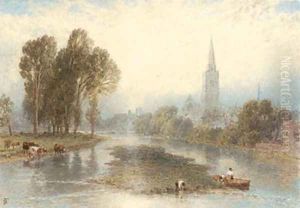 A collection of views along the Thames comprising Chelsea, Bray, Maidenhead, Cookham, Wallingford, Abingdon and Streatly by Myles Birket Foster
