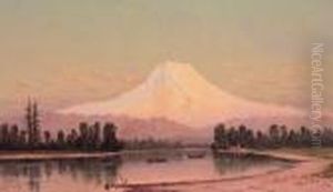 Sunset-mt. Tacoma From The Puyallup River, W.t. 1885