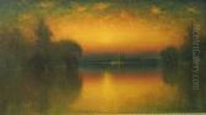 Sunset, Looking West On The Sacramento River, Grand Island To The Left, 1919 Sunset, Looking West On The Sacramento River, Grand Island To The Left, 1919
