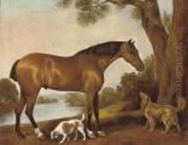 A Hunter And Hounds In An Extensive Landscape - view 1