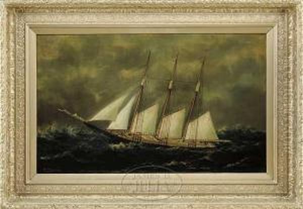 Portrait Of A Three-masted Schooner - view 1