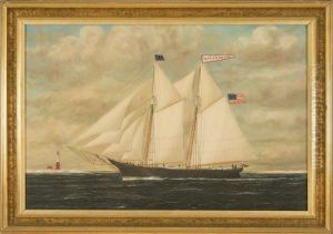 Portrait Of The Two-masted Schooner by William Pierce Stubbs