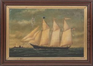 Thre Three-mastedschooner John E. Sanford by William Pierce Stubbs