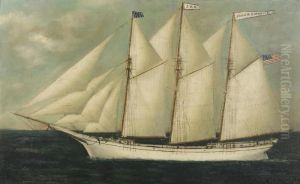 The Americanthree-masted Schooner "john H. Buttrick". by William Pierce Stubbs