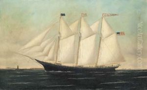 The Fishing Schooner Helen H. Benedict Off The New Englandcoast by William Pierce Stubbs