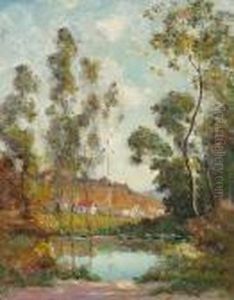 Cottages By A Pond by Dedrick Brandes Stuber