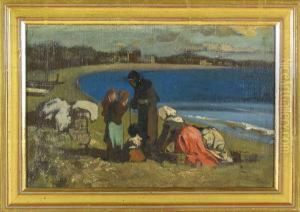 Les Laveuses De Cannes by Ernst Stuckelberg