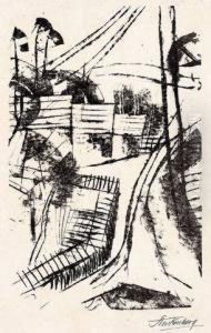 "strasse Mit Drei Hausern" by Fritz Stuckenberg