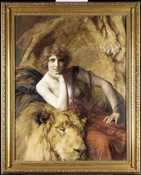 Woman with a lion - view 1