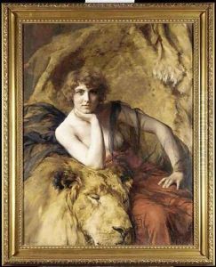 Woman with a lion by Friant Emile