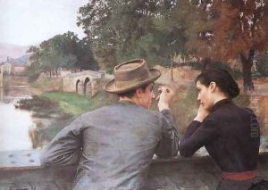 Les Amoureux (Soir d'automne) (The Lovers (Autumn Evening)) by Friant Emile