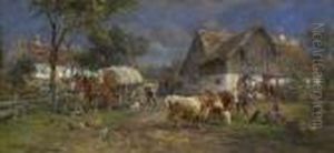 Vor Dem Bauernhof by Karl Stuhlmuller