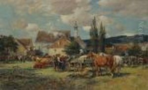 Dachauer Viehmarkt by Karl Stuhlmuller