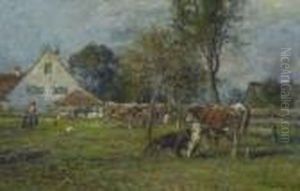 Kuhe Auf Der Weide Vor Dem
Dorf. by Karl Stuhlmuller