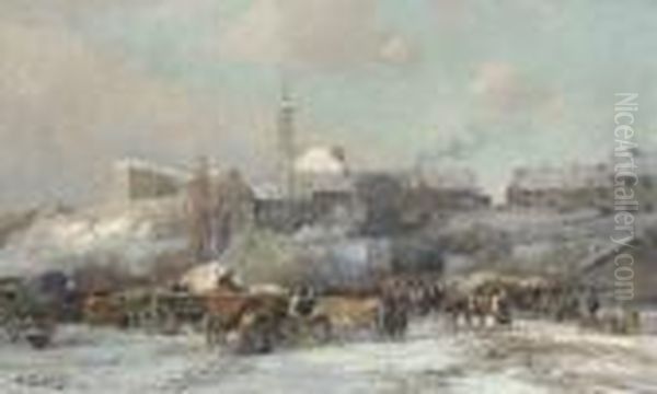Dachauer Viehmarkt Im
Winter. - view 1
