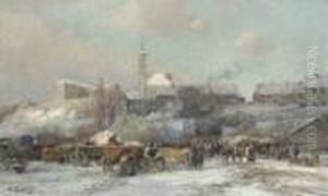 Dachauer Viehmarkt Im
 Winter.