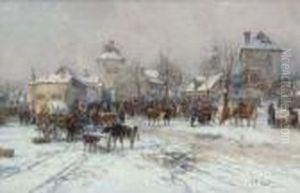 Winterlicher Viehmarkt Vor Der
Stadt. by Karl Stuhlmuller